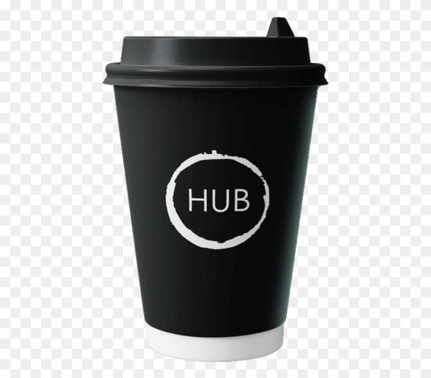 445x677 Dbl Wall Hub Branded Disposable Cups X Coffee Cup, Milk, Beverage, Drink HD PNG Download