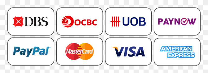 1030x310 Descargar Png Dbs Ocbc Uob Paynow Paypal Mastercard Visa American Express, Texto, Etiqueta, Número Hd Png