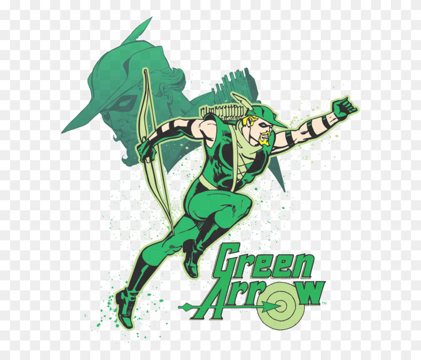 600x659 Dc Comics Green Arrow In Action Men39s Regular Fit T Shirt Green Arrow Connor Hawke Cw, Poster, Advertisement, Flyer HD PNG Download