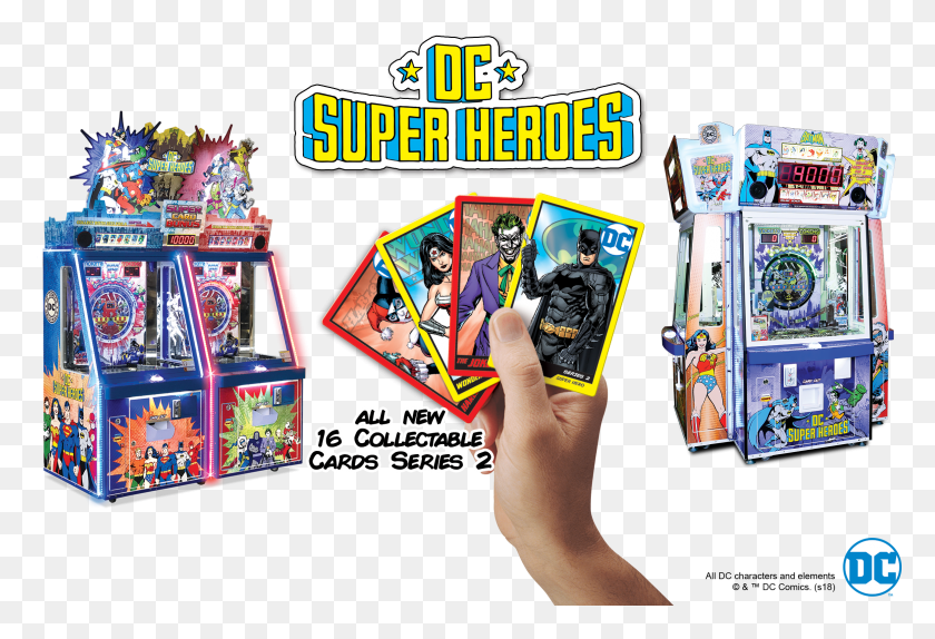 2356x1553 Dc Superheroes Series 2 Карты Dc Comics Coin Pusher Cards, Аркадный Игровой Автомат, Человек, Человек Hd Png Скачать