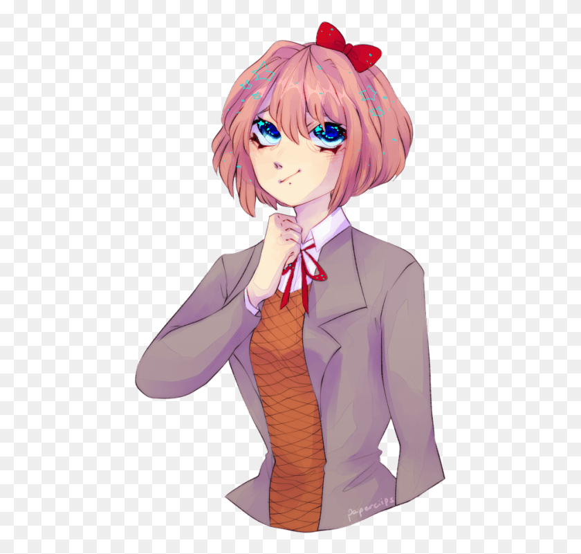 451x741 Ddlc Sayori Aesthetic Tumblr Anime, Tie, Accessories, Accessory HD PNG Download