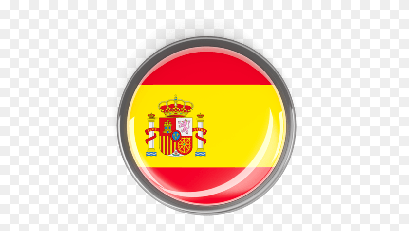 386x415 De En Fr Es Spain Button Flag, Label, Text, Logo HD PNG Download