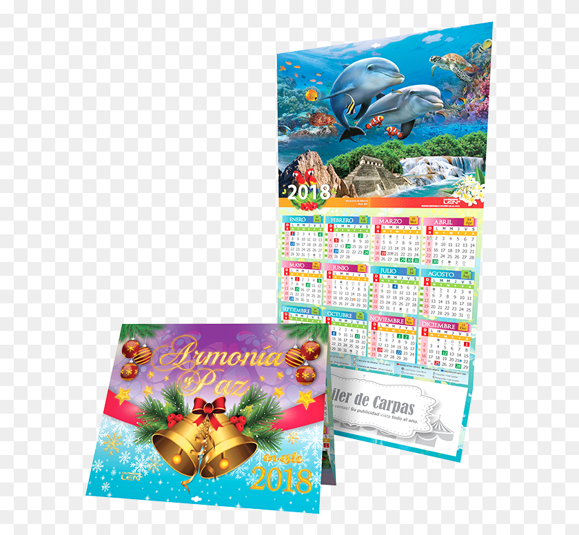 593x716 De Pared En Cartulina Tarjeta Con Sobre De Polipropileno Calendarios Len 2019, Text, Calendar, Fish HD PNG Download