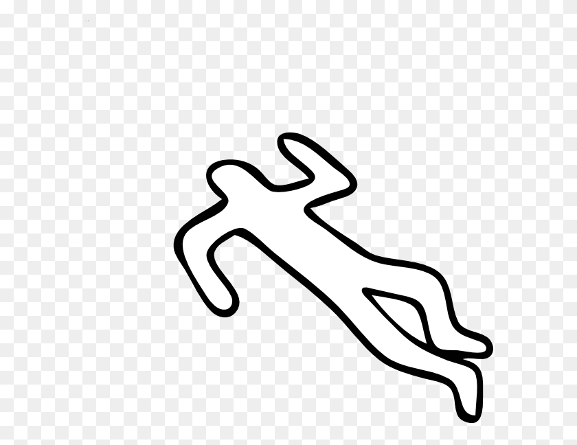 600x588 Dead Body Outline Clipart Crime Scene Body Silhouette, Hammer, Tool, Stencil HD PNG Download