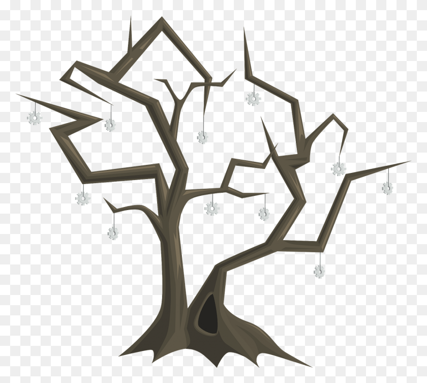 1280x1138 Мертвое Дерево Плоский Дизайн, Крест, Символ, Растение Hd Png Скачать
