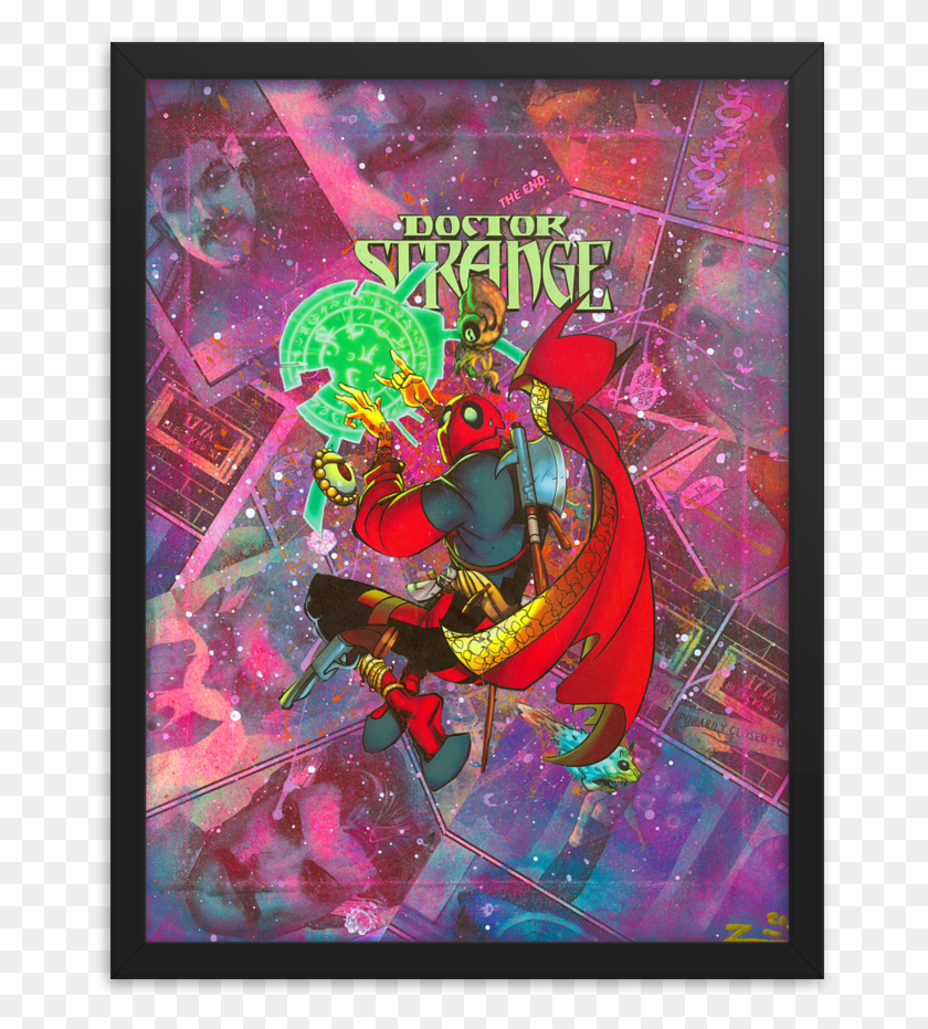 669x871 Descargar Png Deadpool Doctor Strange Variant Comic Canvas Enmarcado Rinnegan, Cartel, Publicidad, Gráficos Hd Png