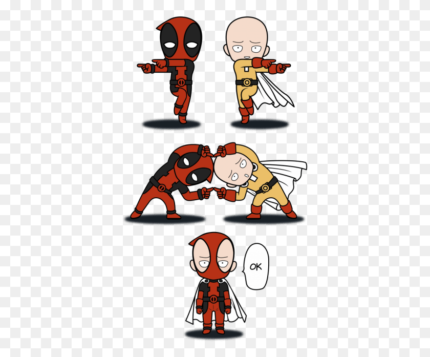 363x637 Deadpool Fuses With Saitama T Shirt One Punch Man Deadpool, Person, Human, Poster HD PNG Download