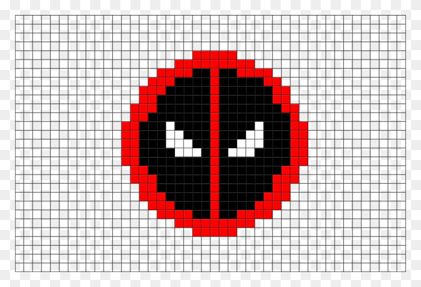 880x581 Descargar Png Deadpool Logo Pixel Art, Símbolo, Mano, Pac Man Hd Png