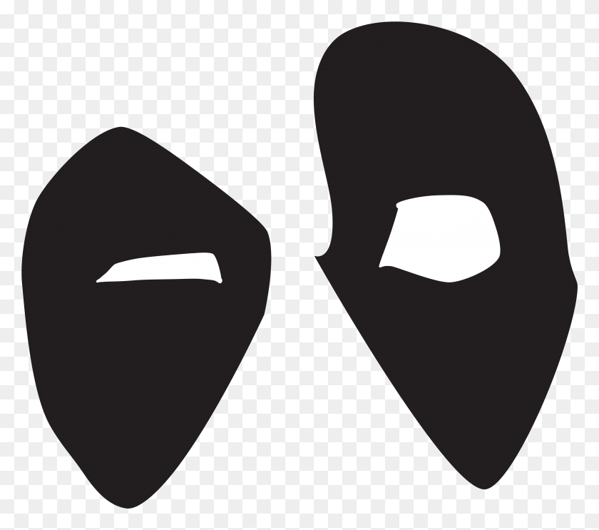 5423x4755 Deadpool Mask Logo Deadpool Eyes Black And White, Plectrum, Pillow, Cushion HD PNG Download