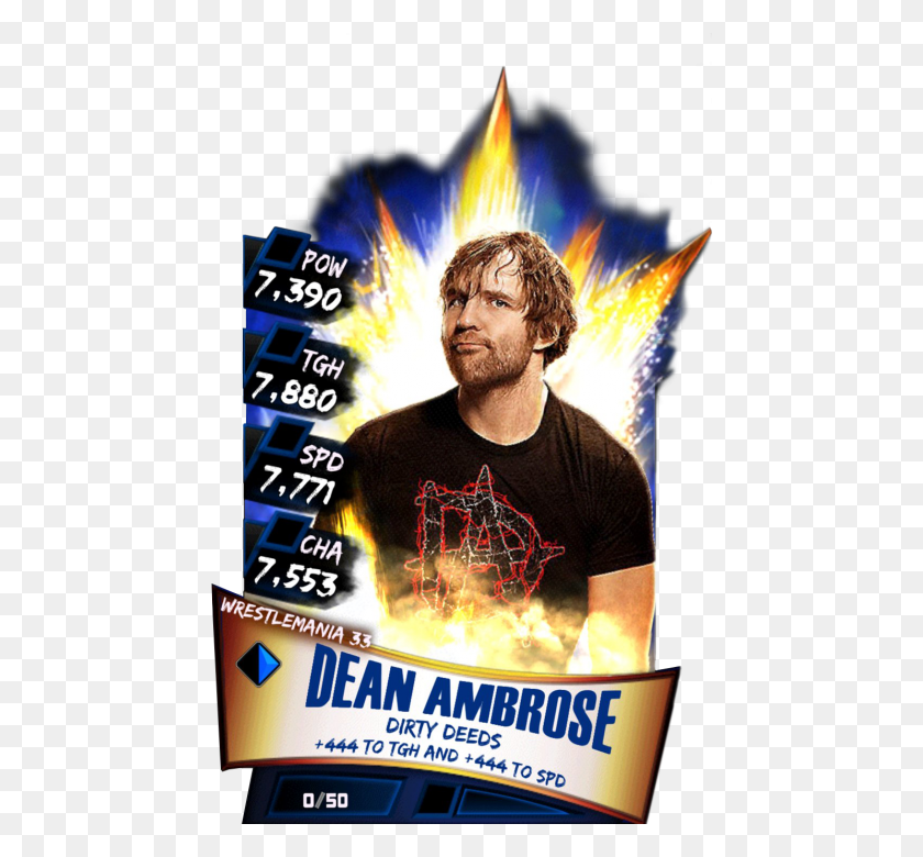 456x720 Dean Ambrose Wwe Supercard Season Debut Wwe Dean Dean Ambrose Wwe Supercard, Person, Human, Advertisement HD PNG Download