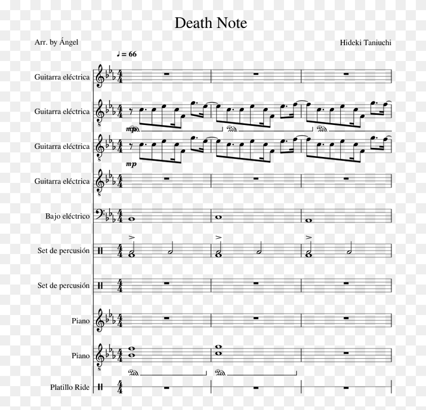 710x747 Death Note Sheet Music, Gray, World Of Warcraft HD PNG Download