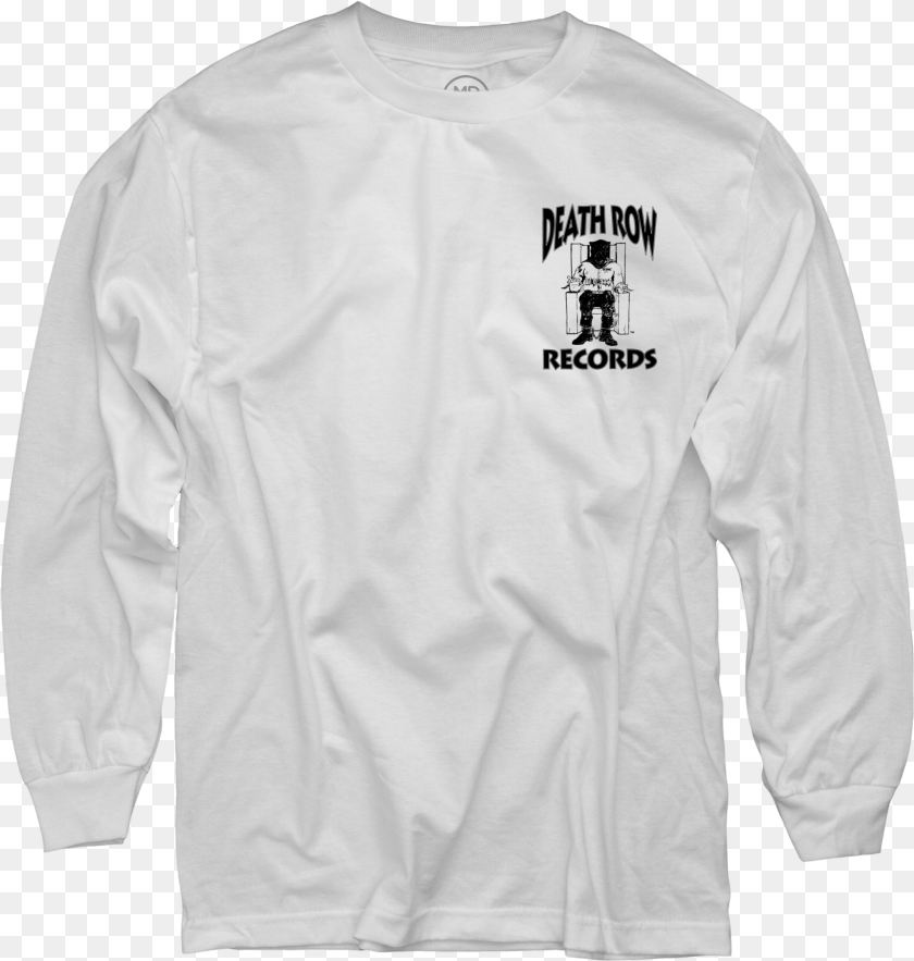2046x2151 Death Row Records White Long Sleeve 45 Long Sleeved T Shirt, Clothing, Long Sleeve, T-shirt, Knitwear PNG