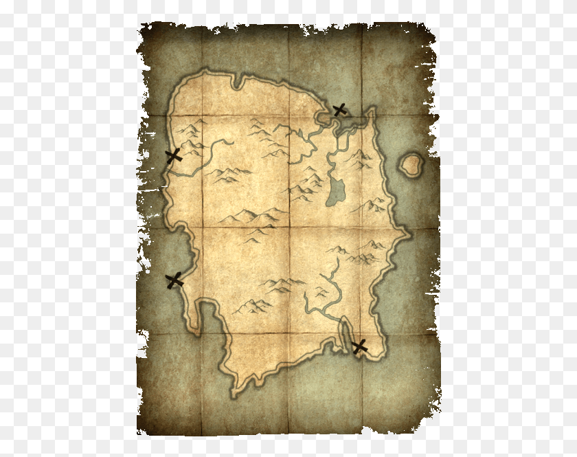 446x605 Deathbrand Treasure Map Skajrim Karta Pechati Smerti, Text HD PNG Download