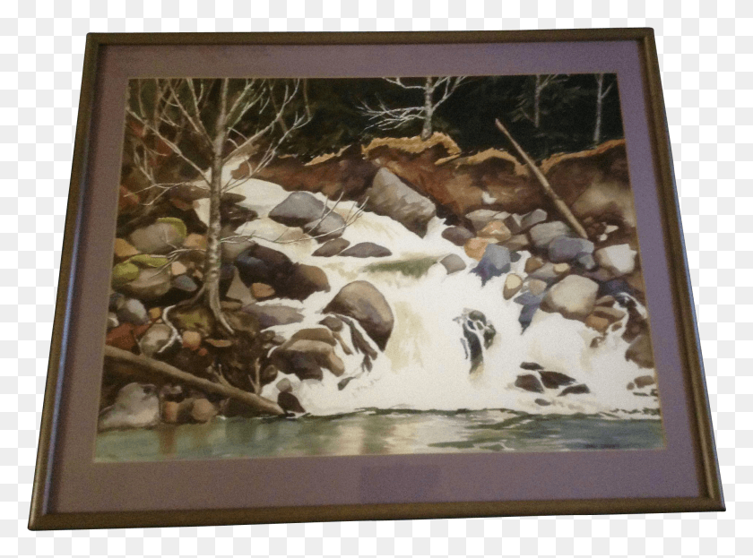 1906x1377 Debra Graves Painting River White Water Rocky Stream Picture Frame, Animal, Mammal HD PNG Download