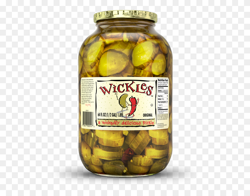 513x600 Dec 64oz Wickles Delicious Pickles Olive, Relish, Food, Pickle HD PNG Download