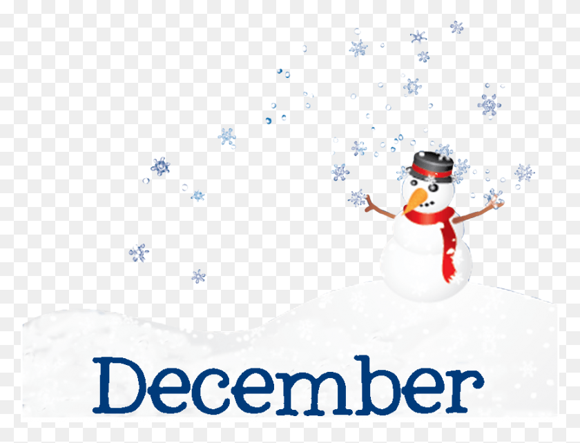863x645 Декабрь Привет, Декабрь, Снеговик, Рождество, Прибытие, Любовное Письмо, Природа, На Открытом Воздухе, Снеговик Png Скачать
