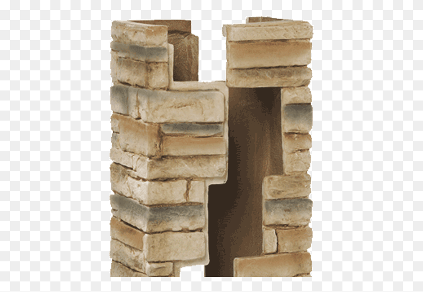 409x521 Deckorators 2 Piece Cast Stone Post Cover Stone Post Covers, Brick, Rock, Archaeology HD PNG Download
