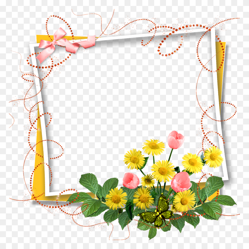 2480x2480 Descargar Png / Diseño De Borde Floral Deco, Grúa De Construcción, Gráficos Hd Png