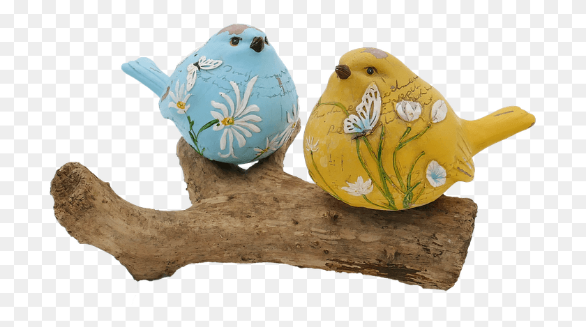 703x409 Decorative Bird Drift Wood Birds Birdie Shabby Decorative Bird, Pottery, Plant, Teapot HD PNG Download