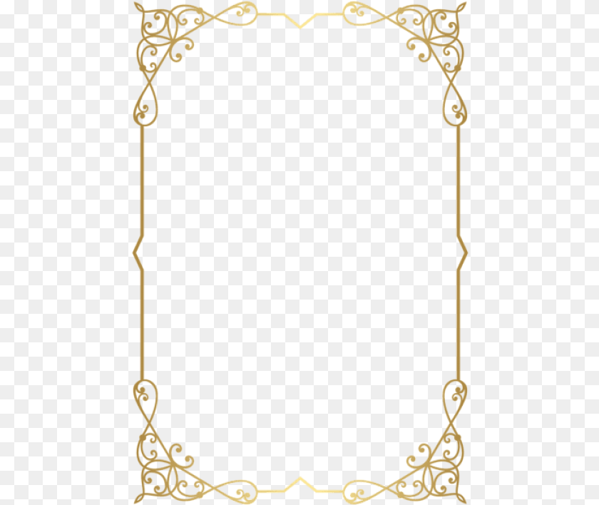 475x708 Decorative Border Clipart Gold Border Clipart, Home Decor Sticker PNG