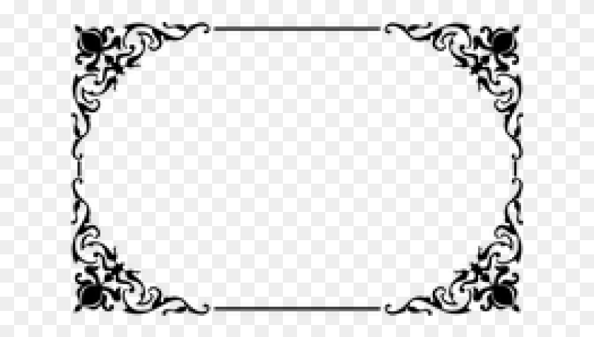641x417 Decorative Border Clipart Side Ornament Frame Vector, Gray, World Of Warcraft HD PNG Download
