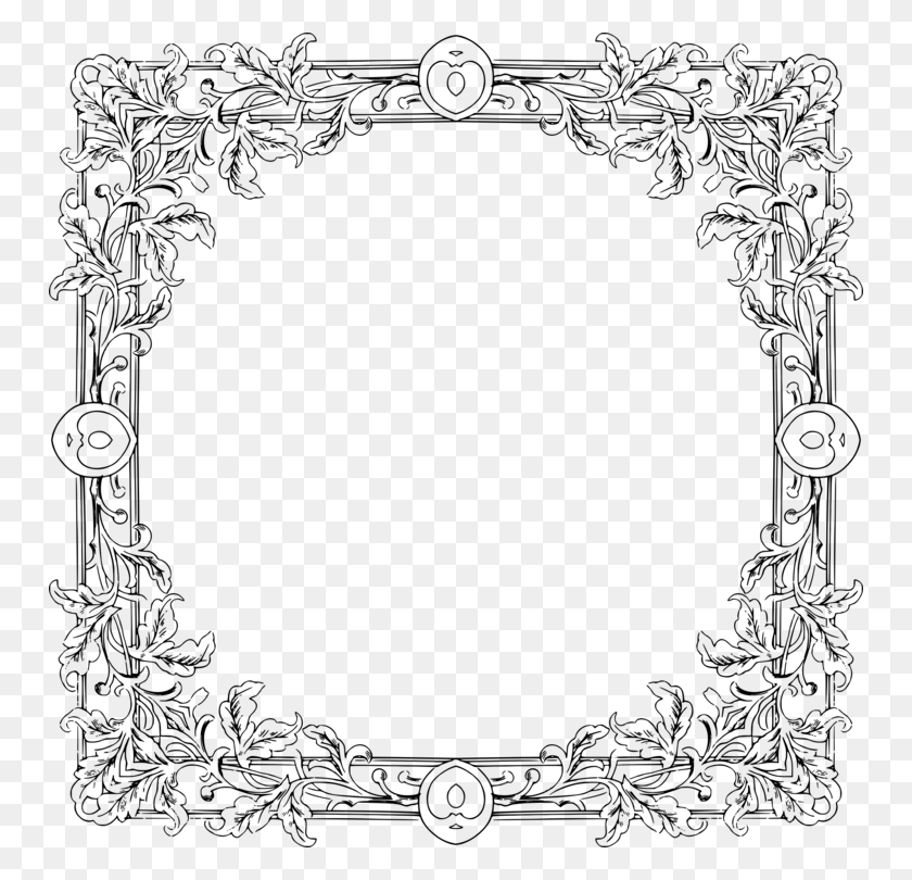 750x750 Decorative Borders Floral Ornament Picture Frames Wood, Gray, World Of Warcraft HD PNG Download