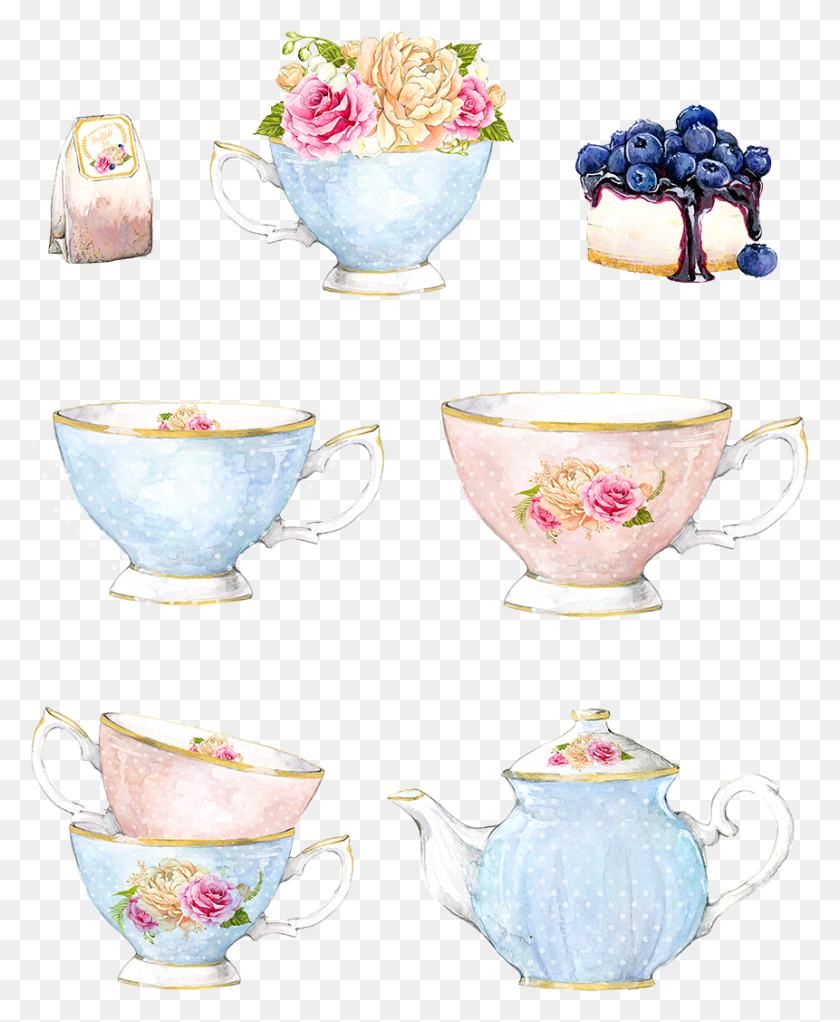 861x1062 Decorative Coffee Cup Porcelain Vase Watercolor Vector Watercolor Painting, Pottery, Saucer, Cup HD PNG Download