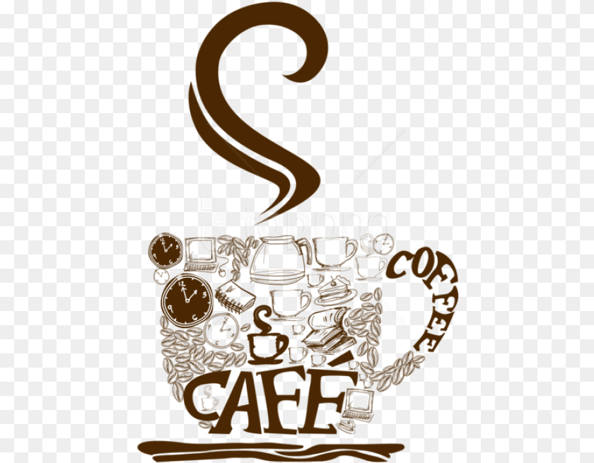 457x655 Decorative Coffee Cup Vector Vector Cafe Logo, Pottery, Treasure, Symbol, Blade Transparent PNG