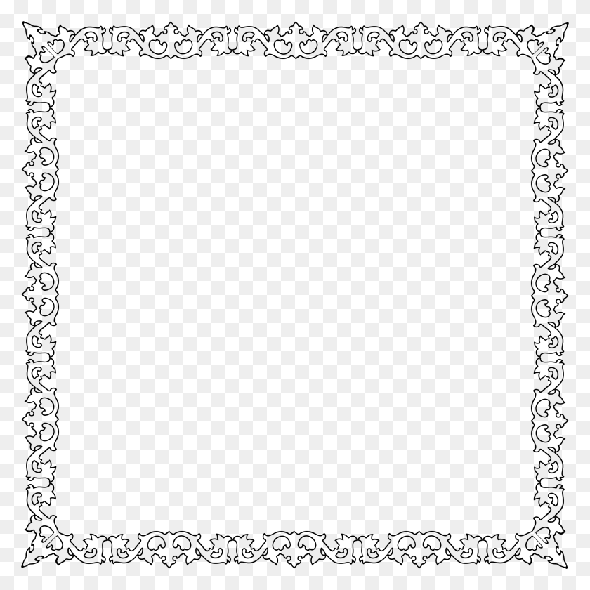 2308x2308 Decorative Flourish Silhouette Frame 9 Clip Arts Letter Frames, Gray, World Of Warcraft HD PNG Download