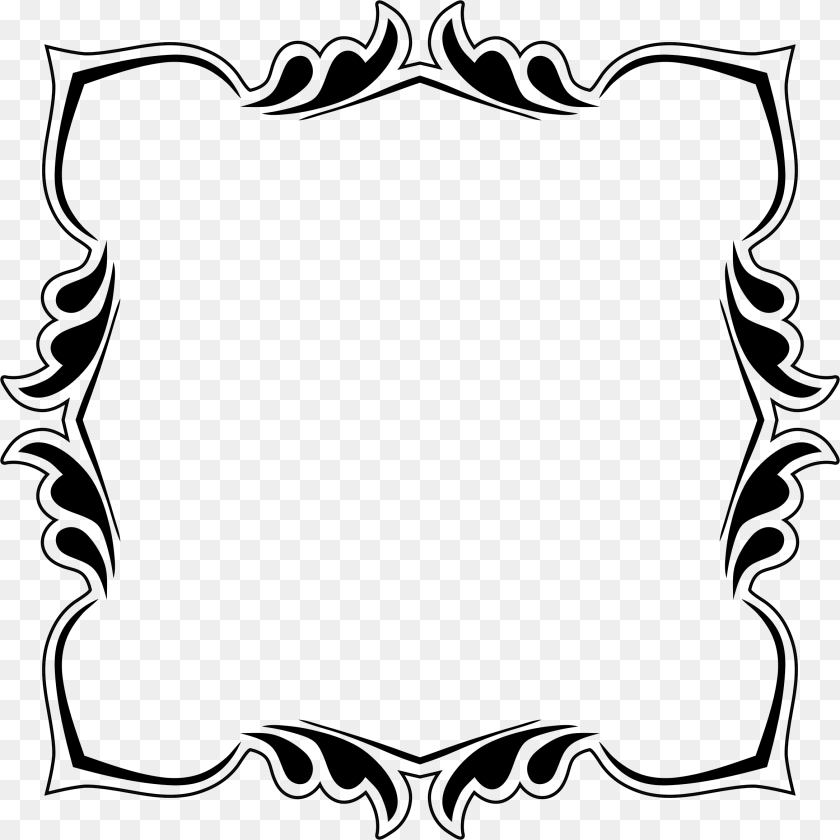 2340x2340 Decorative Frame Icons, Gray Sticker PNG