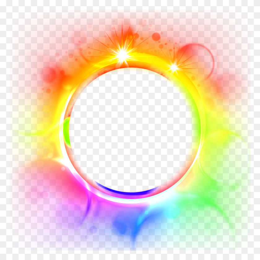 800x800 Decorative Glare Colorful Light Photoscape Border Round Colorful Circle Border, Graphics, Lighting HD PNG Download