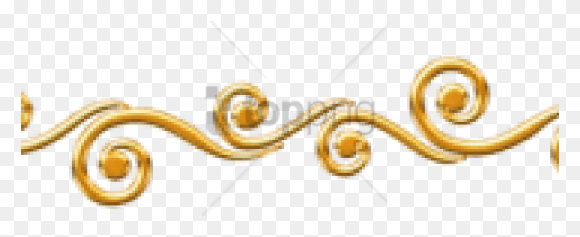 851x309 Decorative Gold Line Image With Transparent Transparent Gold Decorative Lines, Musical Instrument, Brass Section, Horn HD PNG Download
