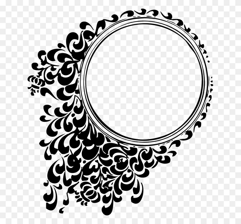 647x720 Decorative Mirror Round Circle Border Design, Gray, World Of Warcraft HD PNG Download