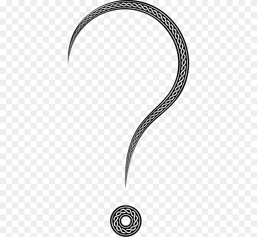 398x773 Decorative Question Mark, Gray PNG