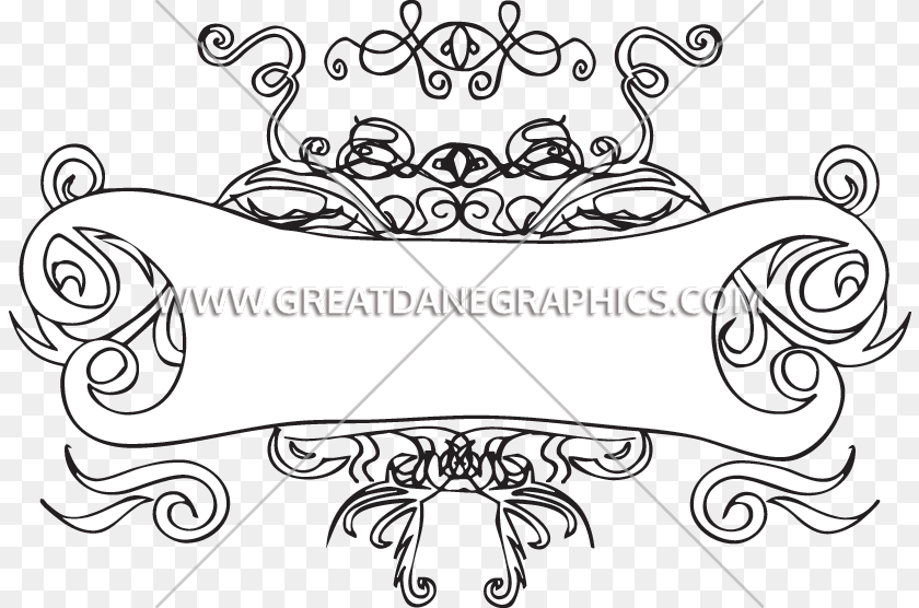 Decorative Scroll Line Art, Floral Design, Graphics, Pattern, Bow PNG
