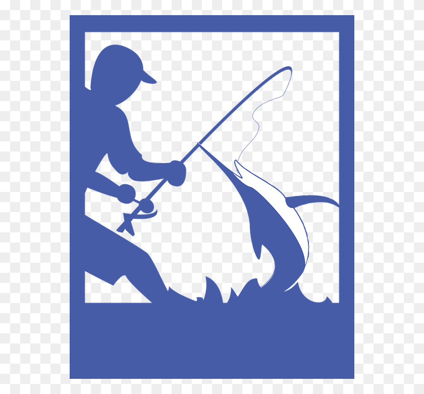 564x720 Deep Sea Fishing Swordfish Fishing Rod Fishing Fishing, Stencil, Symbol HD PNG Download