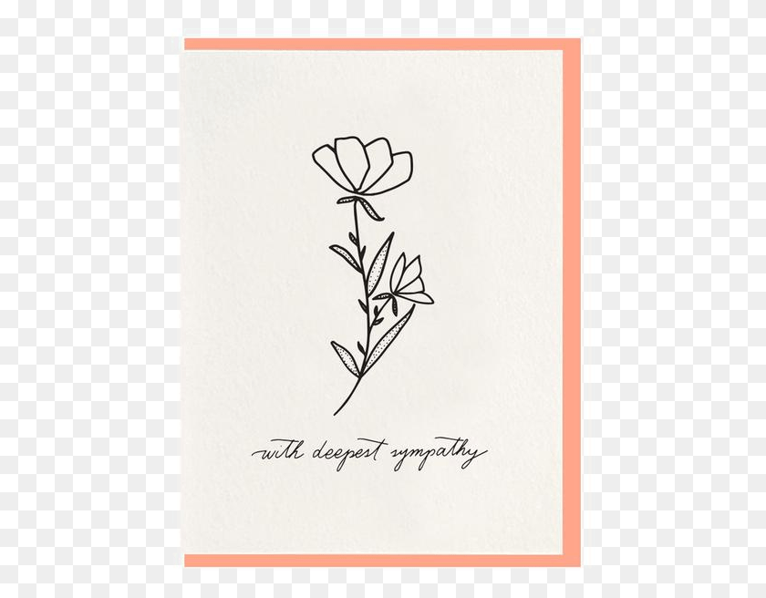 467x596 Deepest Sympathy Card Sympathy Card Line Drawing, Text, Graphics HD PNG Download