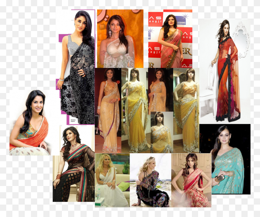 1240x1019 Deepika Padukone Kareena Kapoor En Sari, Ropa, Persona Hd Png
