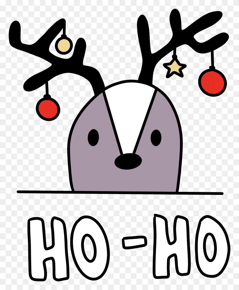 2208x2716 Deer Christmas Illustration Hoho Santa Rednose Christma, Text, Logo, Symbol HD PNG Download