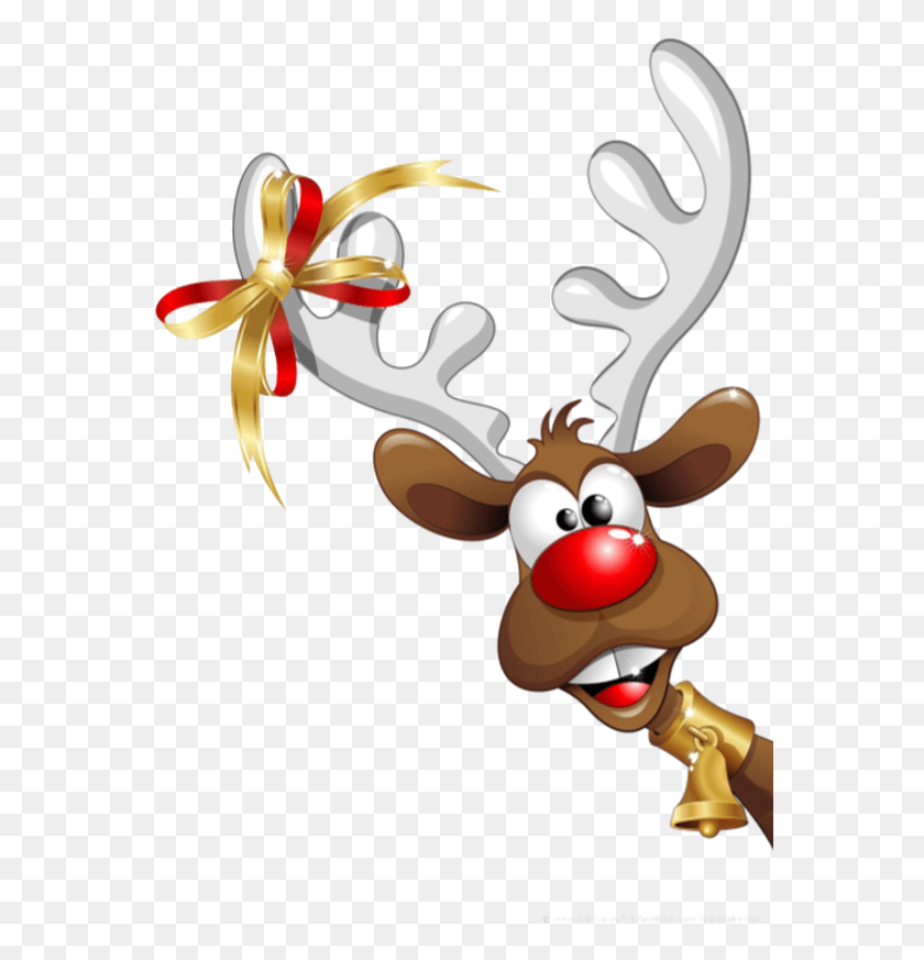 566x813 Deer Clipart Santa Claus Christmas Day Reindeer Funny Santa Claus En, Performer, Toy, Leisure Activities HD PNG Download