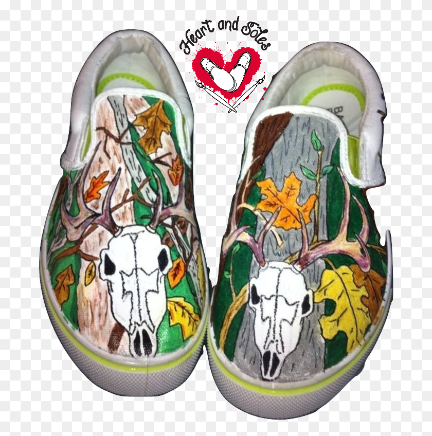 692x788 Deer Hand Painted Shoes Sneakers, Clothing, Apparel, Shoe HD PNG Download