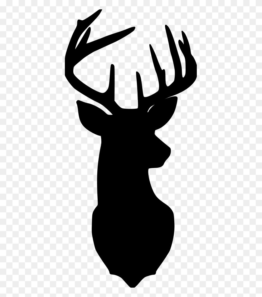 423x891 Deer Head File Size Stag Head Silhouette, Gray, World Of Warcraft HD PNG Download