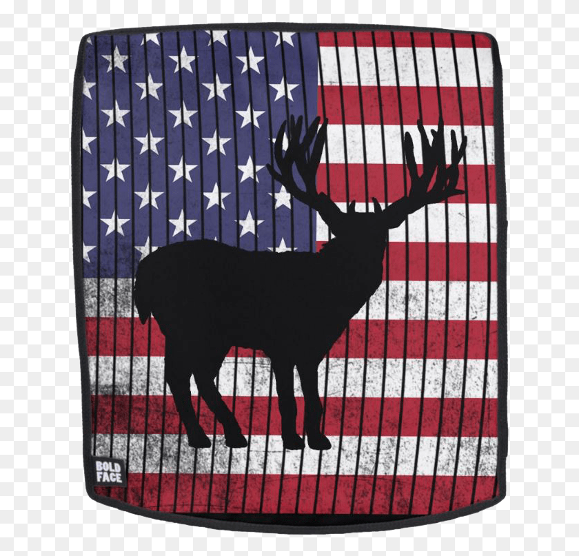 637x747 Deer Silhouette Patriotic Backpack2 Elk, Deer, Wildlife, Mammal HD PNG Download