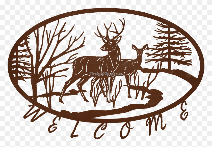 2151x1443 Deer Welcome Sign Deer, Elk, Wildlife, Mammal HD PNG Download