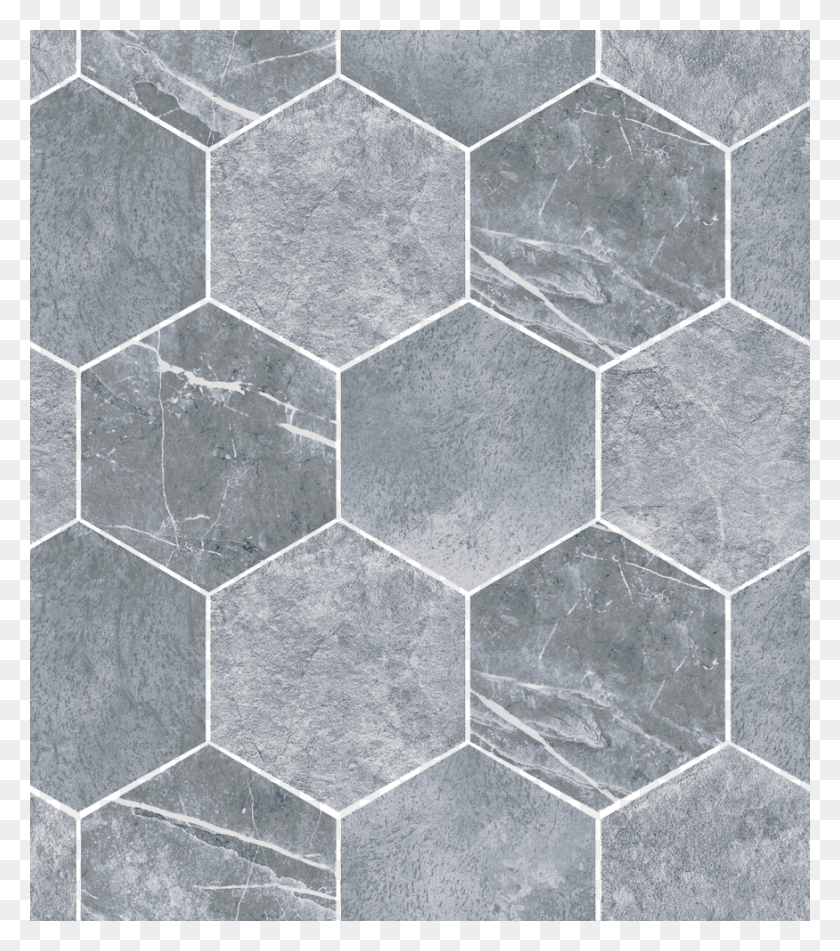 875x1000 Default Tomahawk Mosaico Esagona Blue Tile, Slate, Floor, Flagstone HD PNG Download