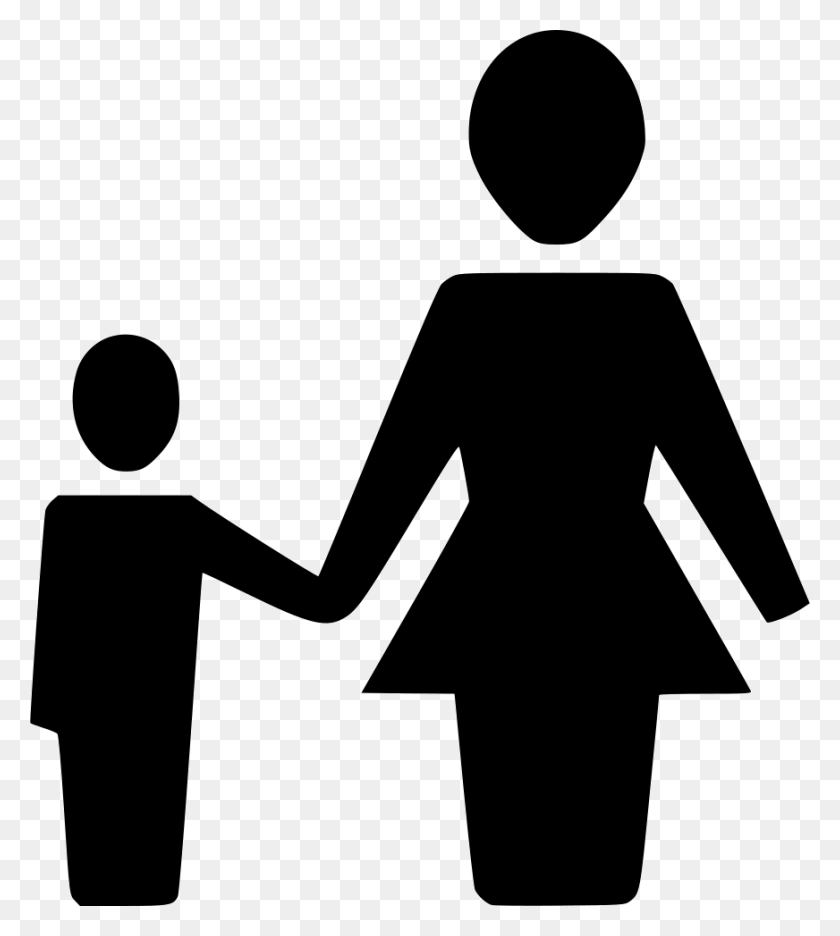872x980 Definition Svg Mother Clip Art Mother And Son Transparent, Symbol, Hand, Stencil HD PNG Download