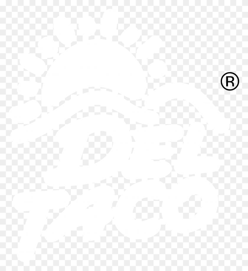 2400x2637 Логотип Del Taco 2, Черно-Белый Круг, Текст, Почерк, Каллиграфия, Hd Png Скачать