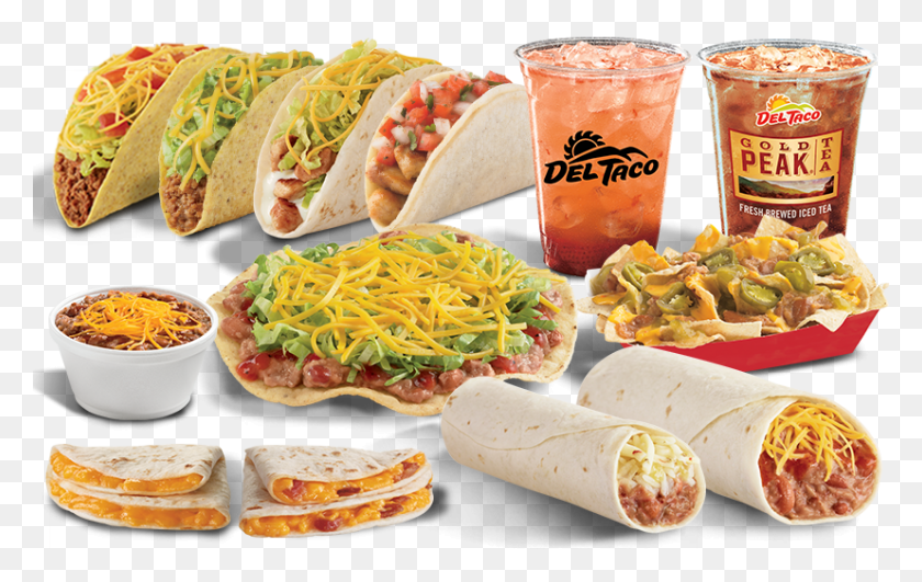 827x500 Del Taco Menu, Food, Burger, Sandwich HD PNG Download