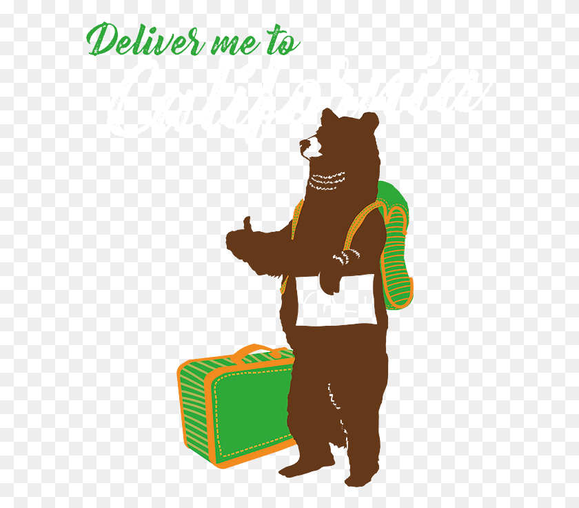 592x676 Deliver Me To California Bear Stock Transfer Illustration, Person, Human, Text HD PNG Download