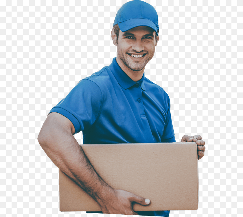 Delivery Business Sitting, Person, Box, Package Delivery, Cardboard Transparent PNG
